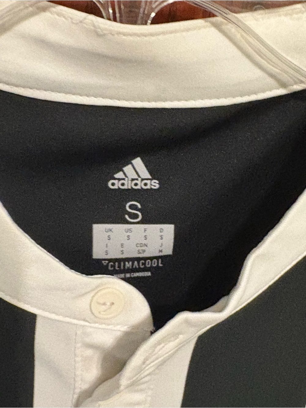 adidas Juventus Black and White Striped Soccer Jersey with Jeep Logo - Picture 3 of 3